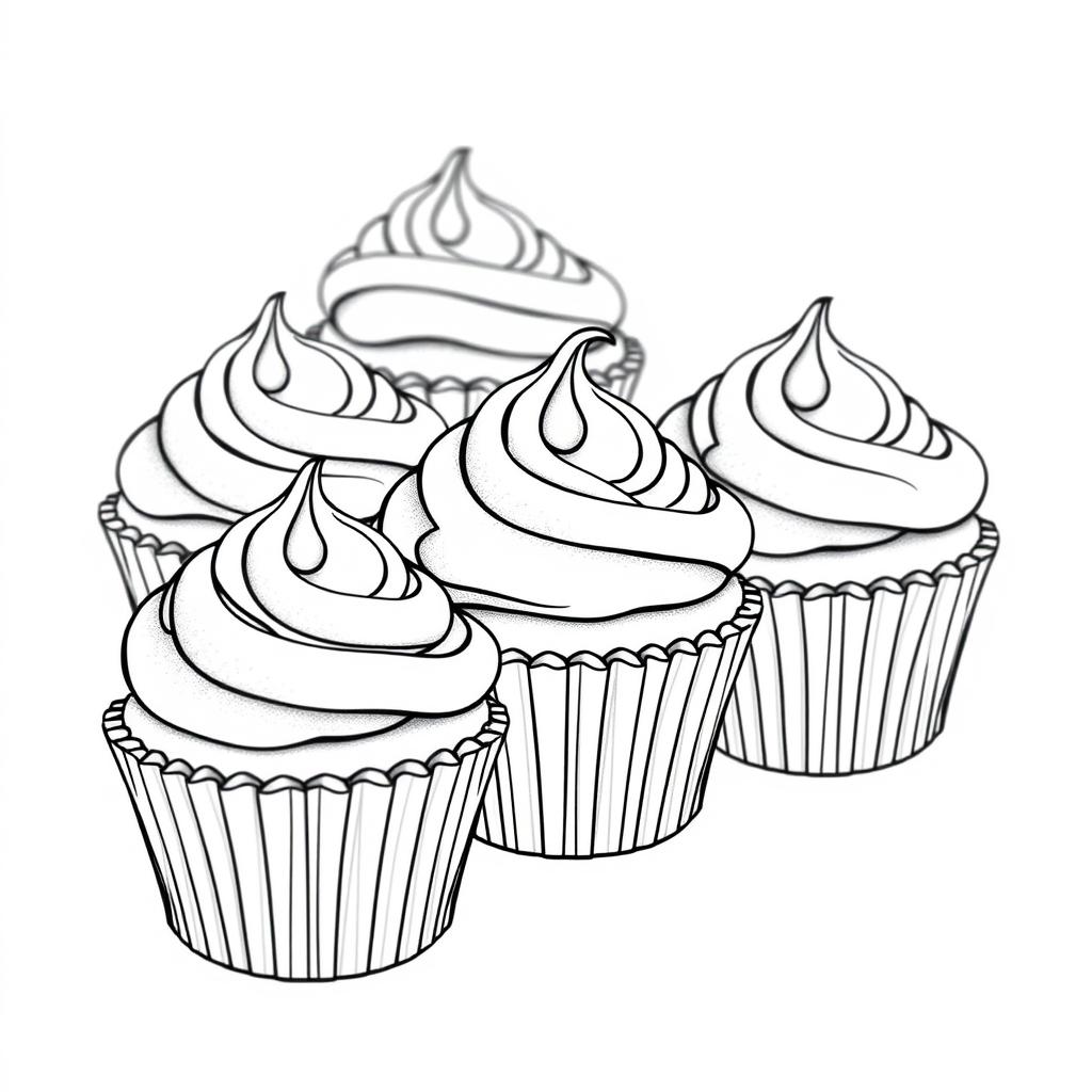 cupcake coloring sheet template