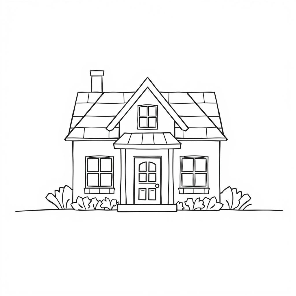 detailed house coloring designs