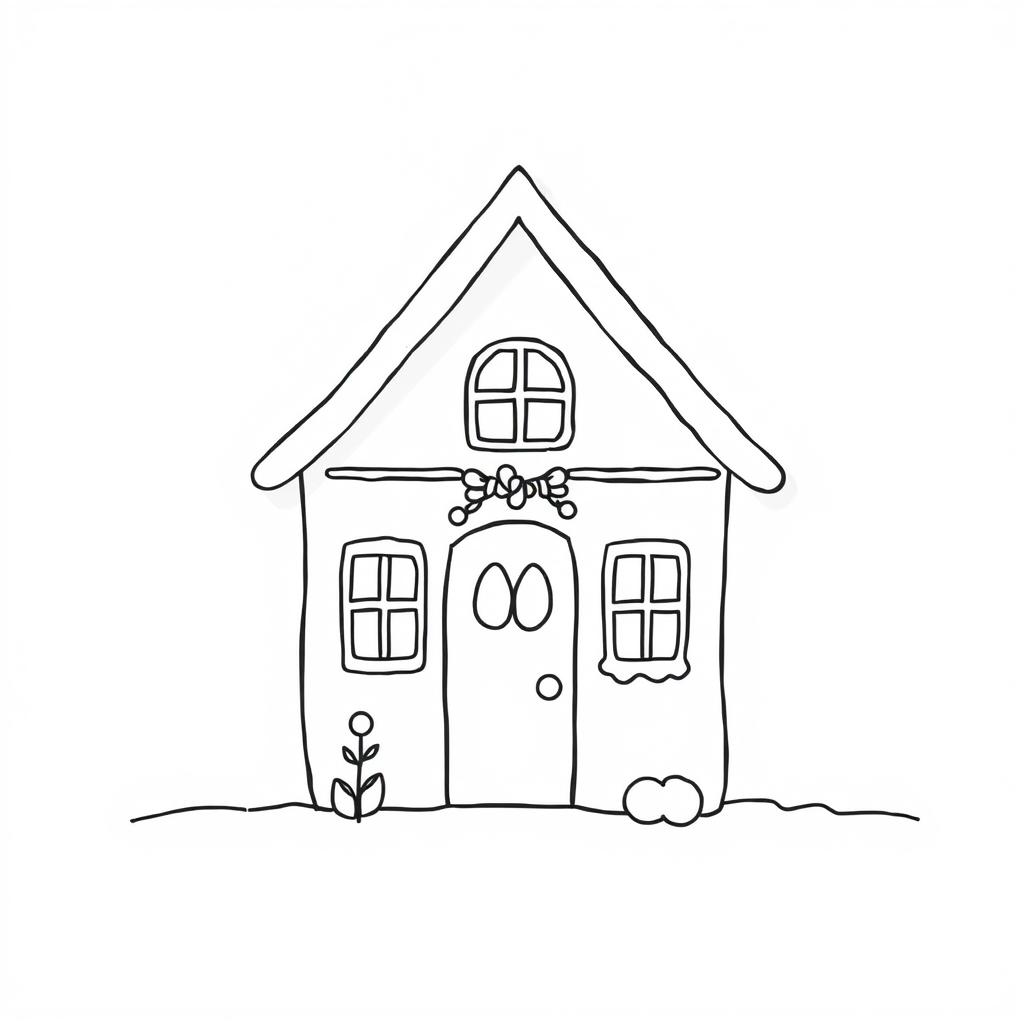 seasonal house coloring pages