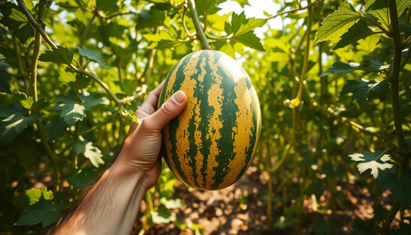 harvesting watermelon