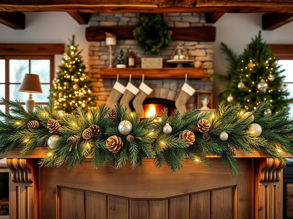 rustic farmhouse mantel