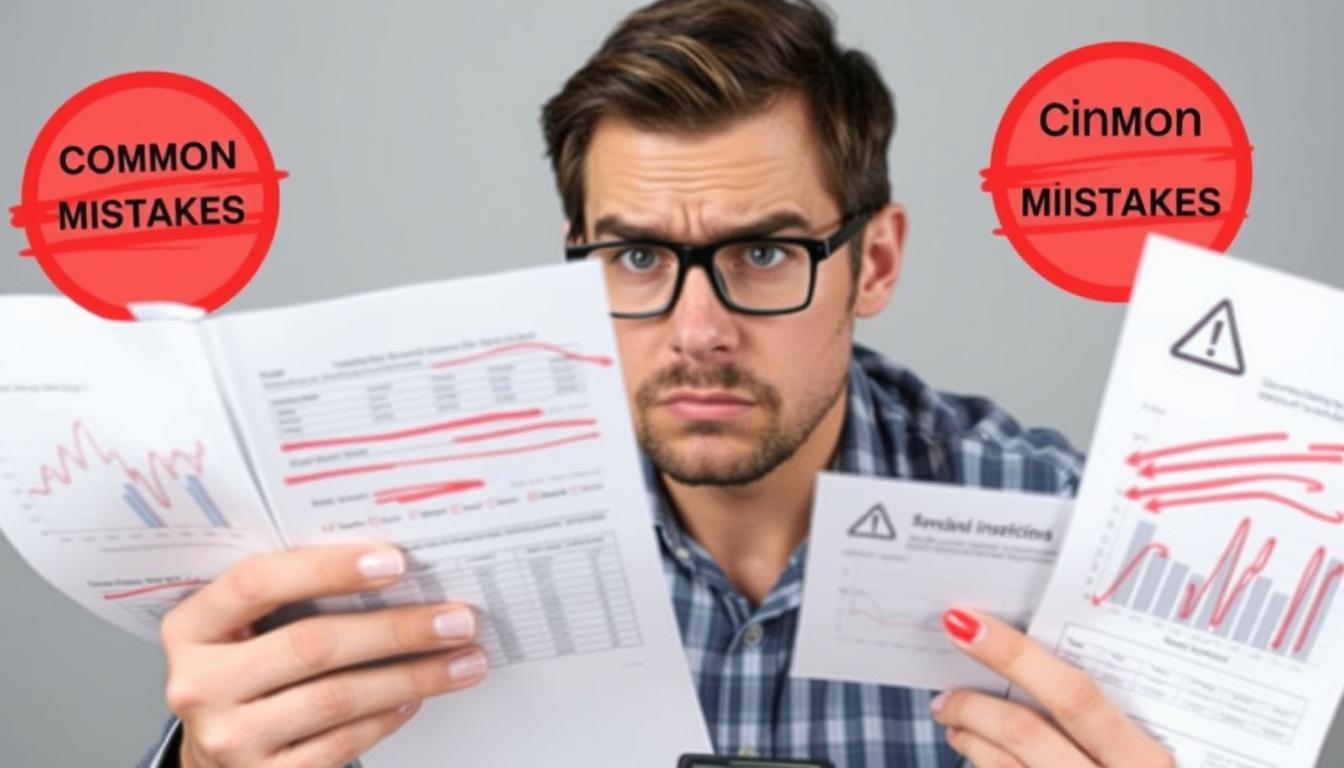 Pessoa analisando erros financeiros comuns