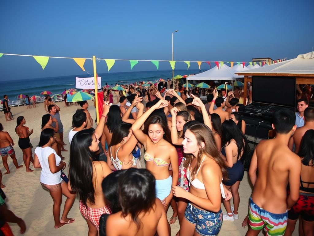 Semana do Saco Cheio em Porto Seguro com jovens na praia