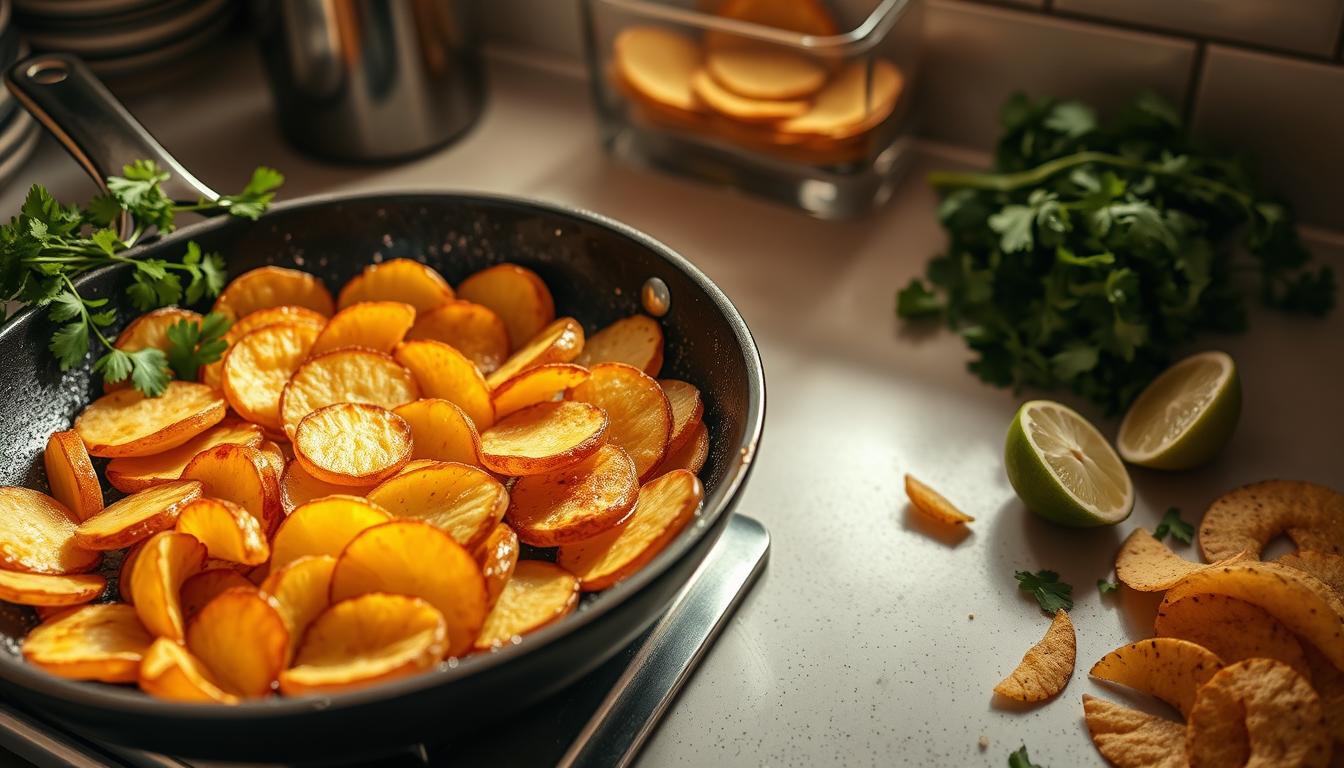 Frying Potato Tacos Technique