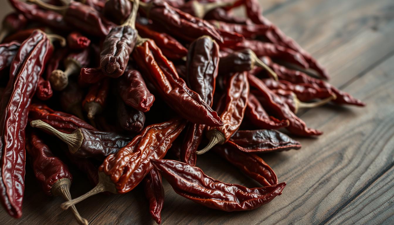 Dried chiles for mole preparation