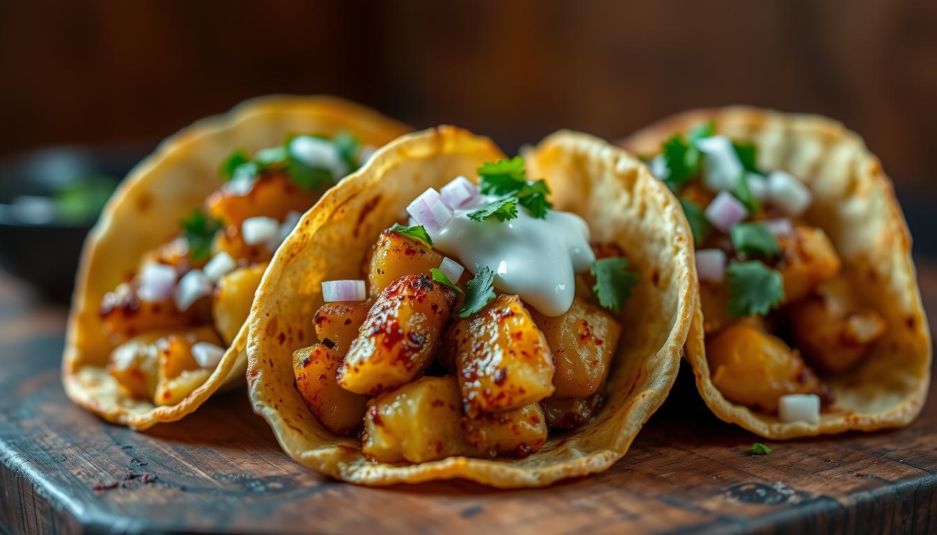 Mexican Appetizers Crispy Potato Tacos