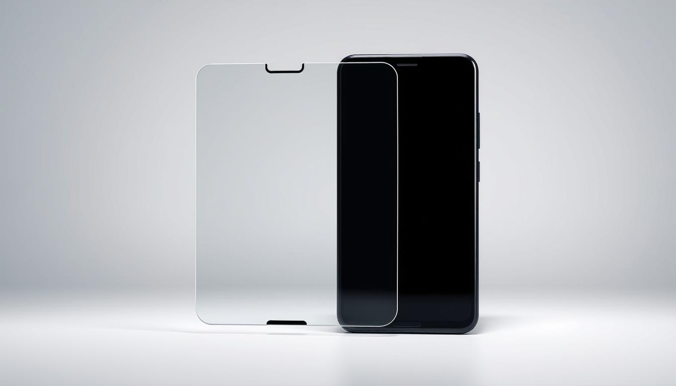 Best Screen Protector for Google Pixel 8 Pro in 2025 - Tempered Glass & Film Guide 5 A high-quality tempered glass screen protector for the latest Google Pixel 8 Pro smartphone in 2025, captured in a clean, well-lit studio setting. The protector is centered against a minimalist backdrop, showcasing its sleek, seamless design with precise edges and flawless surface. The lighting is soft and diffused, highlighting the glossy, reflective properties of the glass material. The camera angle is slightly elevated to provide an optimal, detailed view of the screen protector's features and dimensions, allowing the viewer to appreciate its protective capabilities and compatibility with the Pixel 8 Pro's display. The overall mood is professional, showcasing the screen protector as a premium, high-performance accessory for the flagship smartphone.