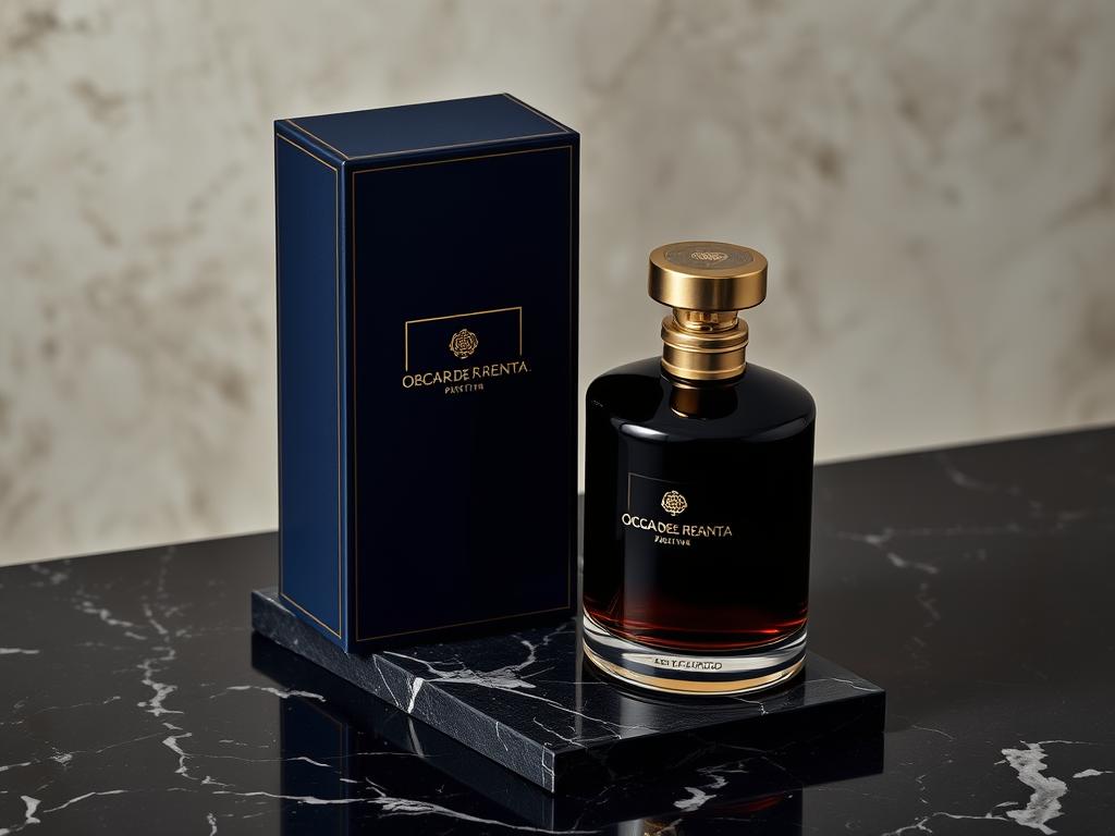 Limited edition Oscar de la Renta perfume displayed in luxury packaging