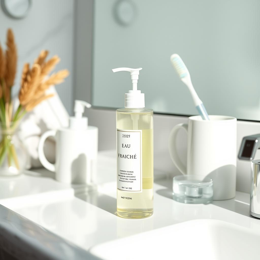 Subtle morning routine with eau fraiche bottle