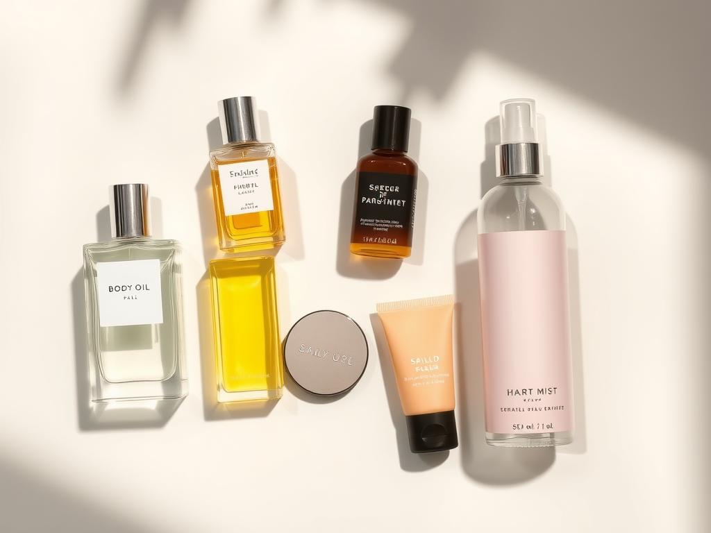 Various fragrance product types that can be layered together