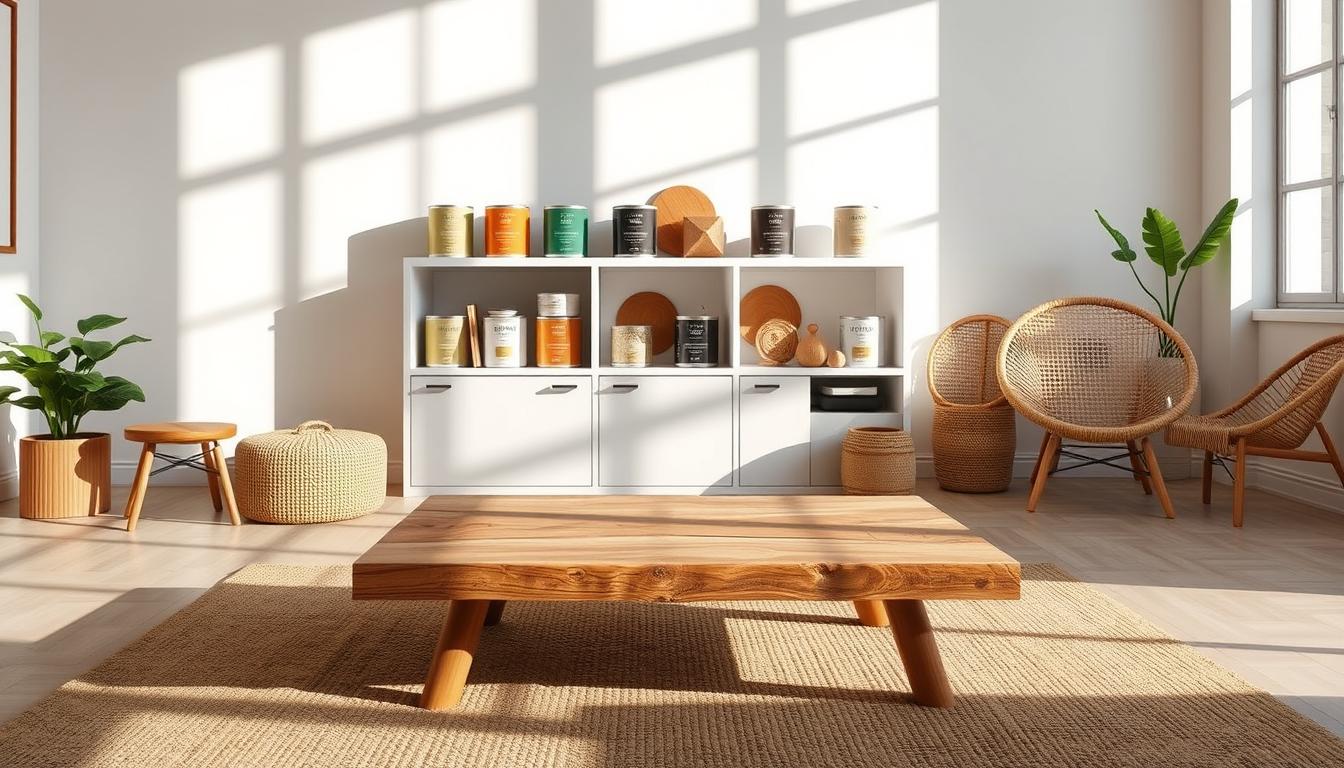 Eco-friendly paint and sustainable furniture for toxin-free decorating