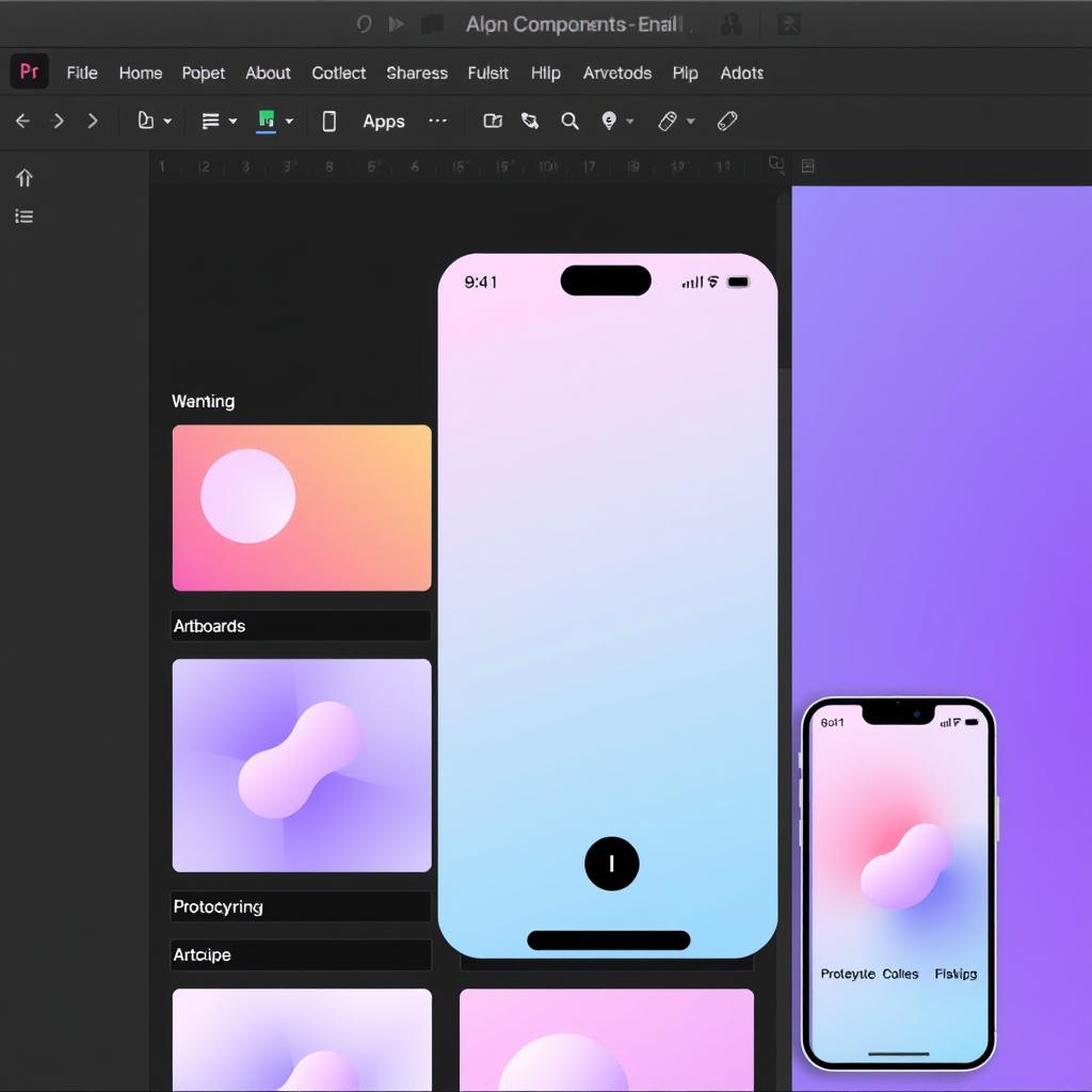 Interface Adobe XD pour UX/UI Design