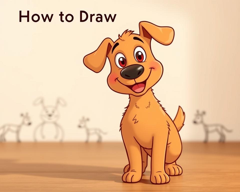 dibujar un perro de caricatura paso a paso