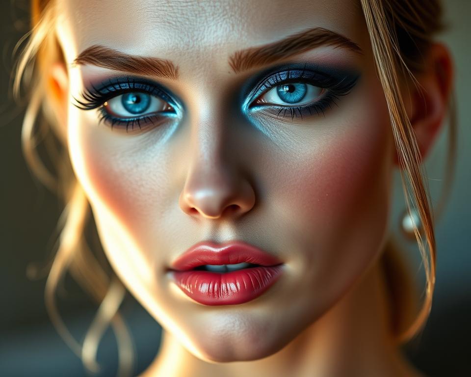 abend make up blaue augen