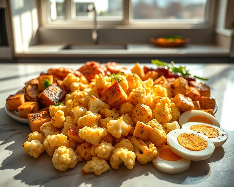 cauliflower cheese with proteins