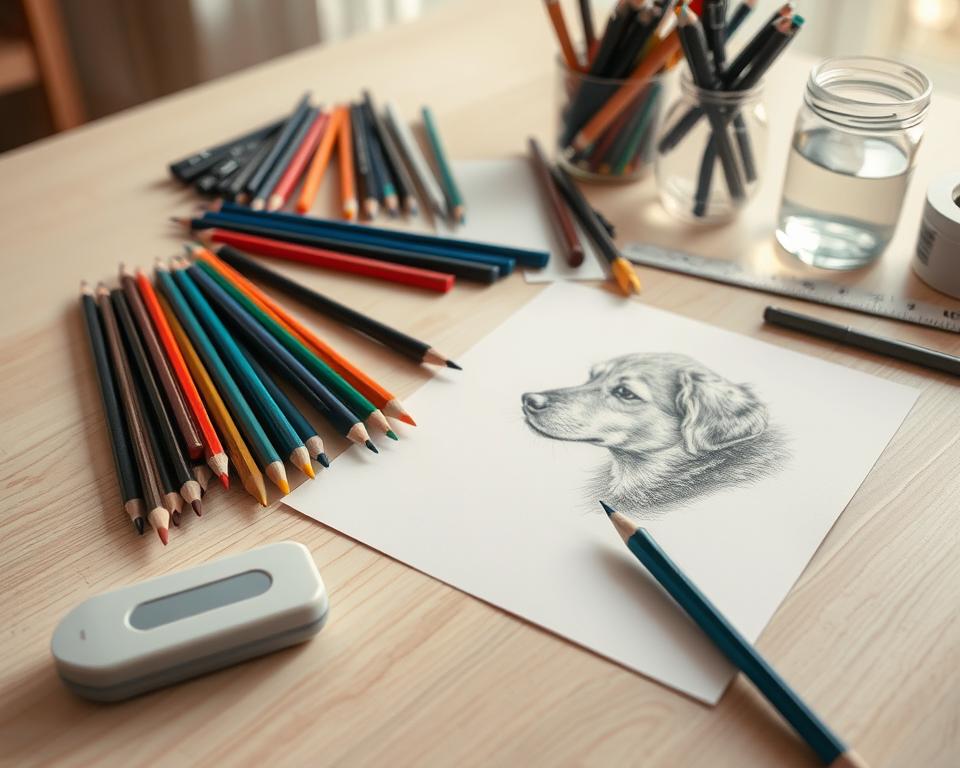 materiales para dibujar perros