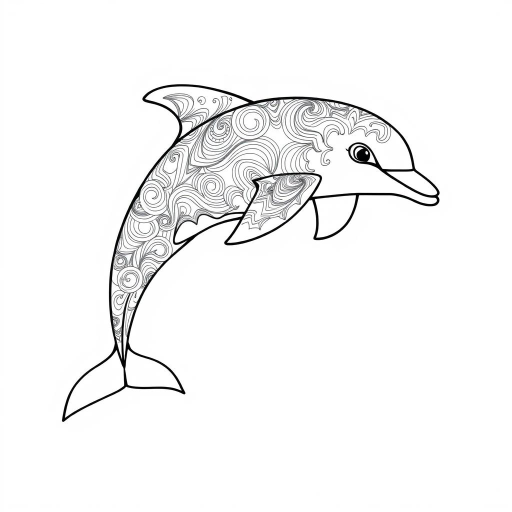 advanced dolphin coloring pages