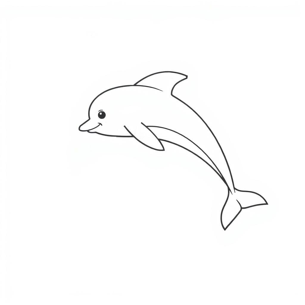 easy dolphin coloring pages for kids