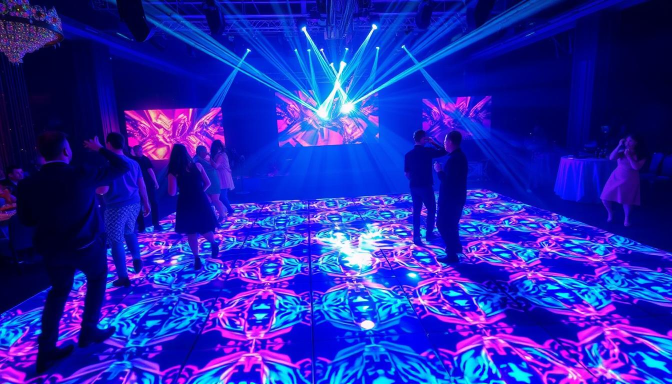 Spectacular LED dance floor show with DMX-controlled patterns
