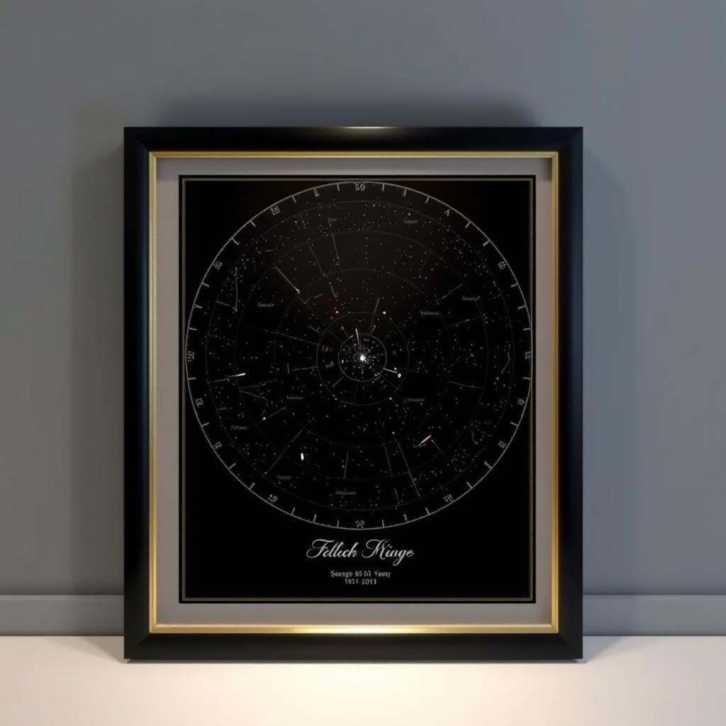 Custom star map showing the night sky