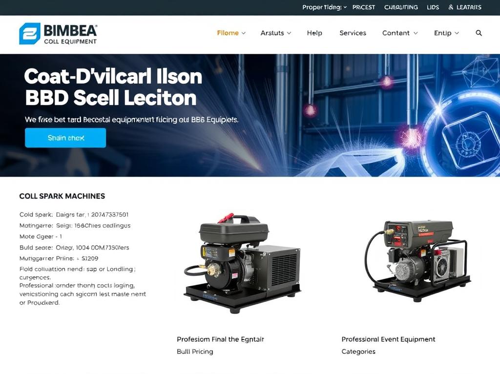 Professional event equipment distributor website