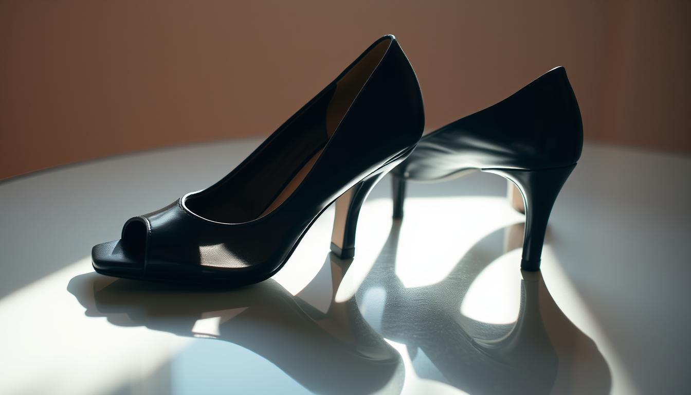  black open-toe heels 