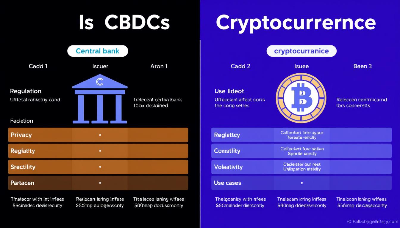 CBDC vs Cryptocurrency - Comparing digital currency types