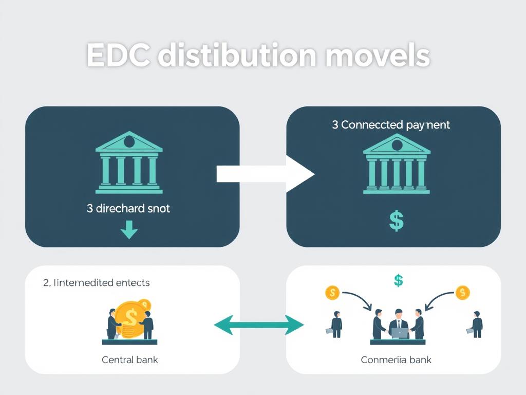CBDC distribution models showing direct and intermediated approaches
