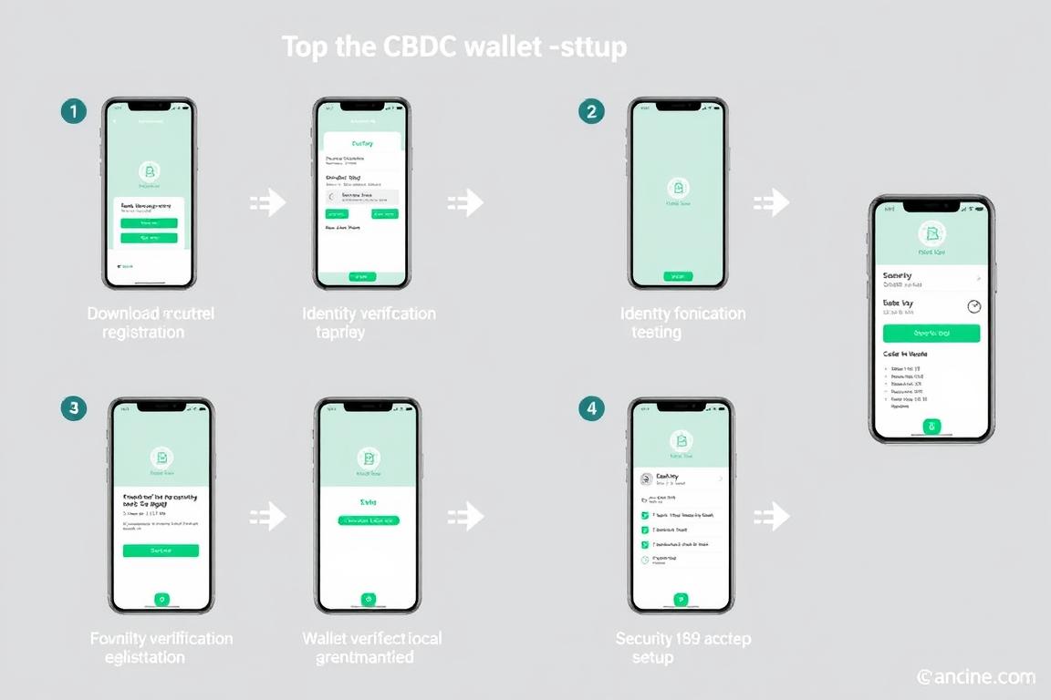 Step-by-step guide showing how to set up a CBDC wallet app