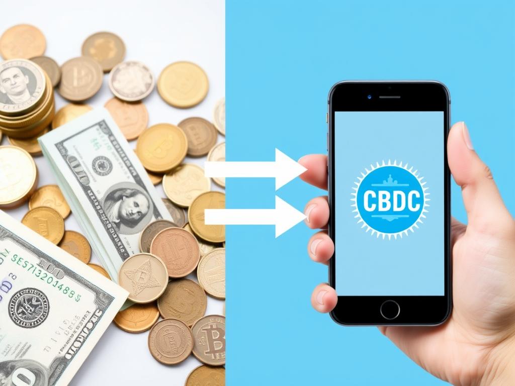 Comparison between physical cash and CBDC digital currency