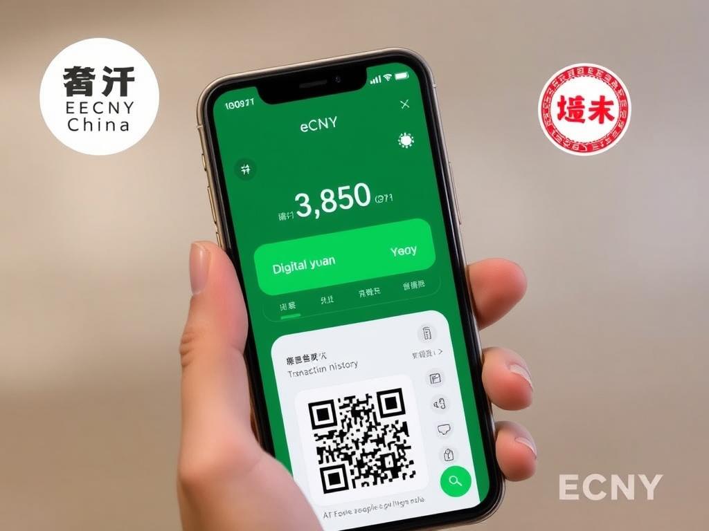 eCNY wallet showing digital yuan transactions and features
