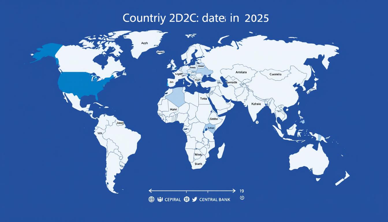 Digital representation of CBDC launch dates 2025 showing global central bank digital currency initiatives