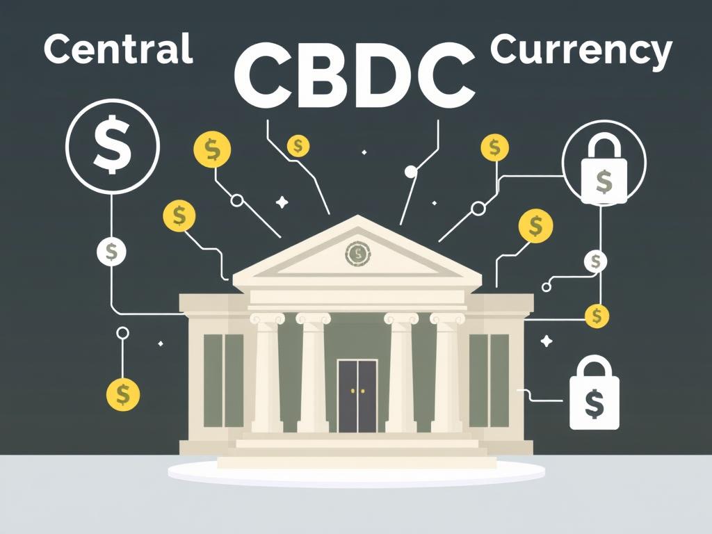 CBDC concept showing digital currency issued by central banks