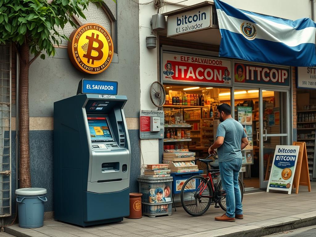 El Salvador's Bitcoin adoption showing Bitcoin ATM and payment systems