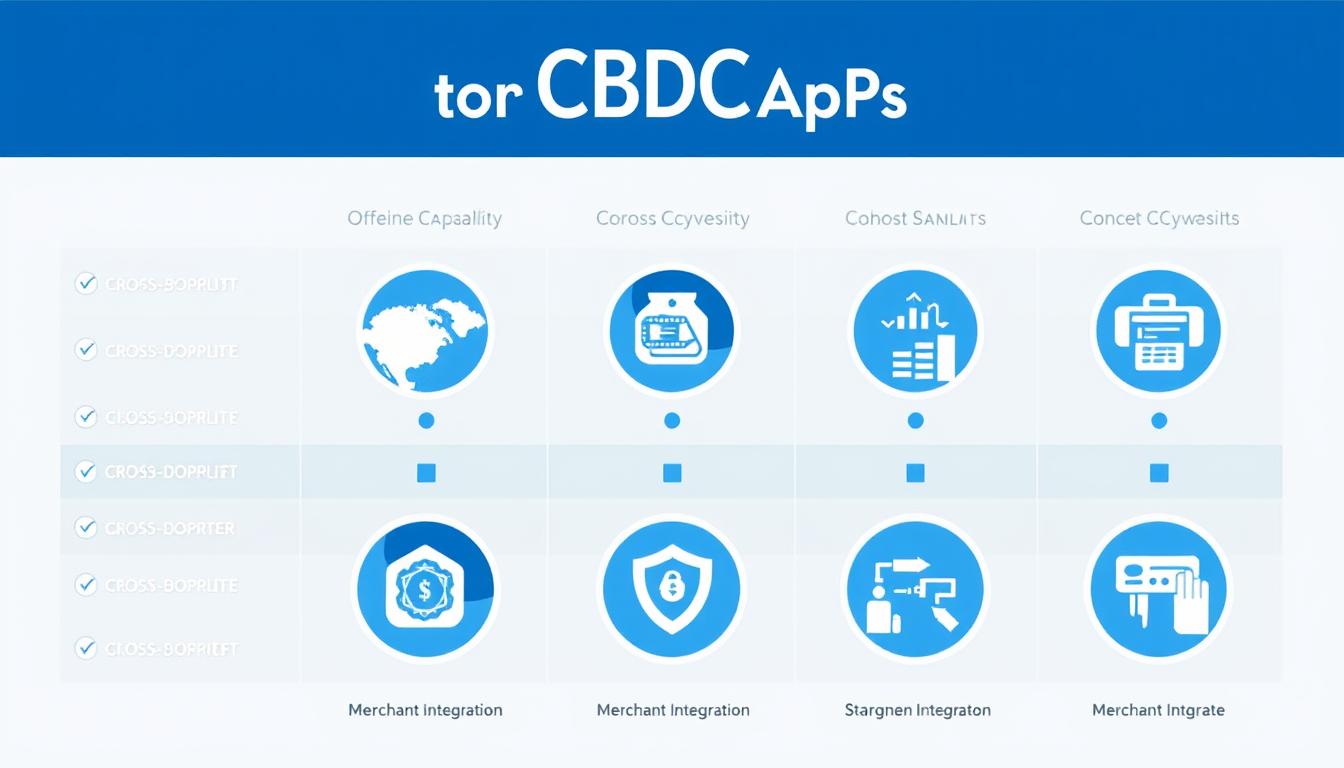 Comparison of Top CBDC Apps showing key features and differences