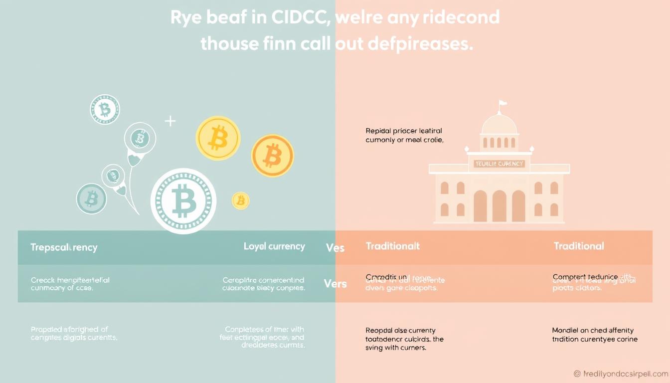 Comparison chart showing CBDC vs Traditional Currency differences