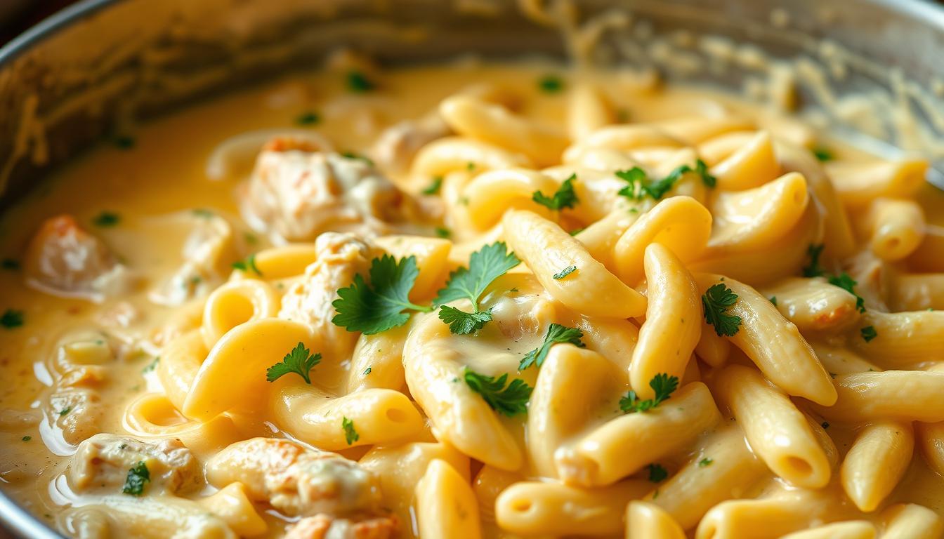 Creamy White Cheddar Chicken Pasta One-Pot Meal