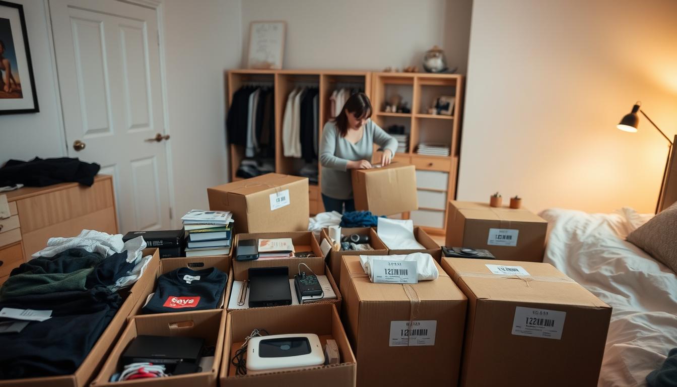 preparing belongings for storage