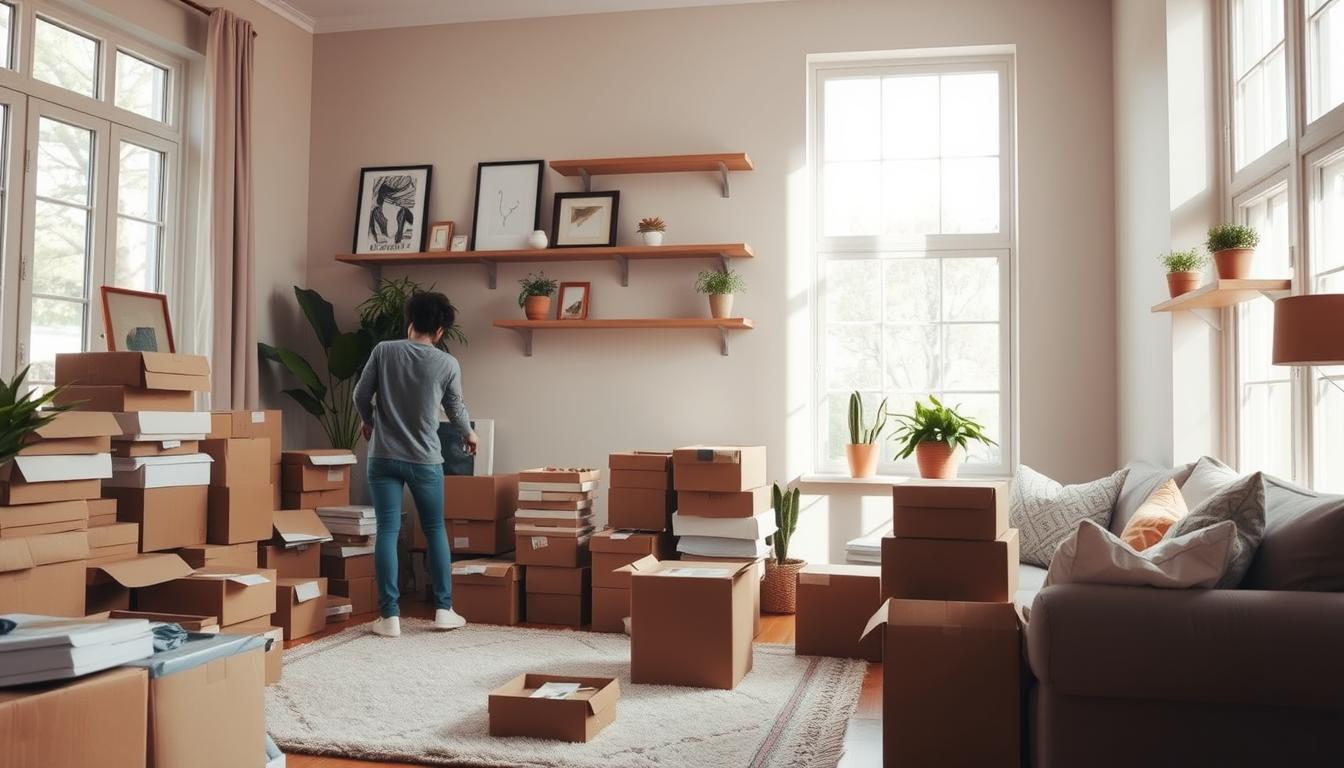 decluttering process in new home