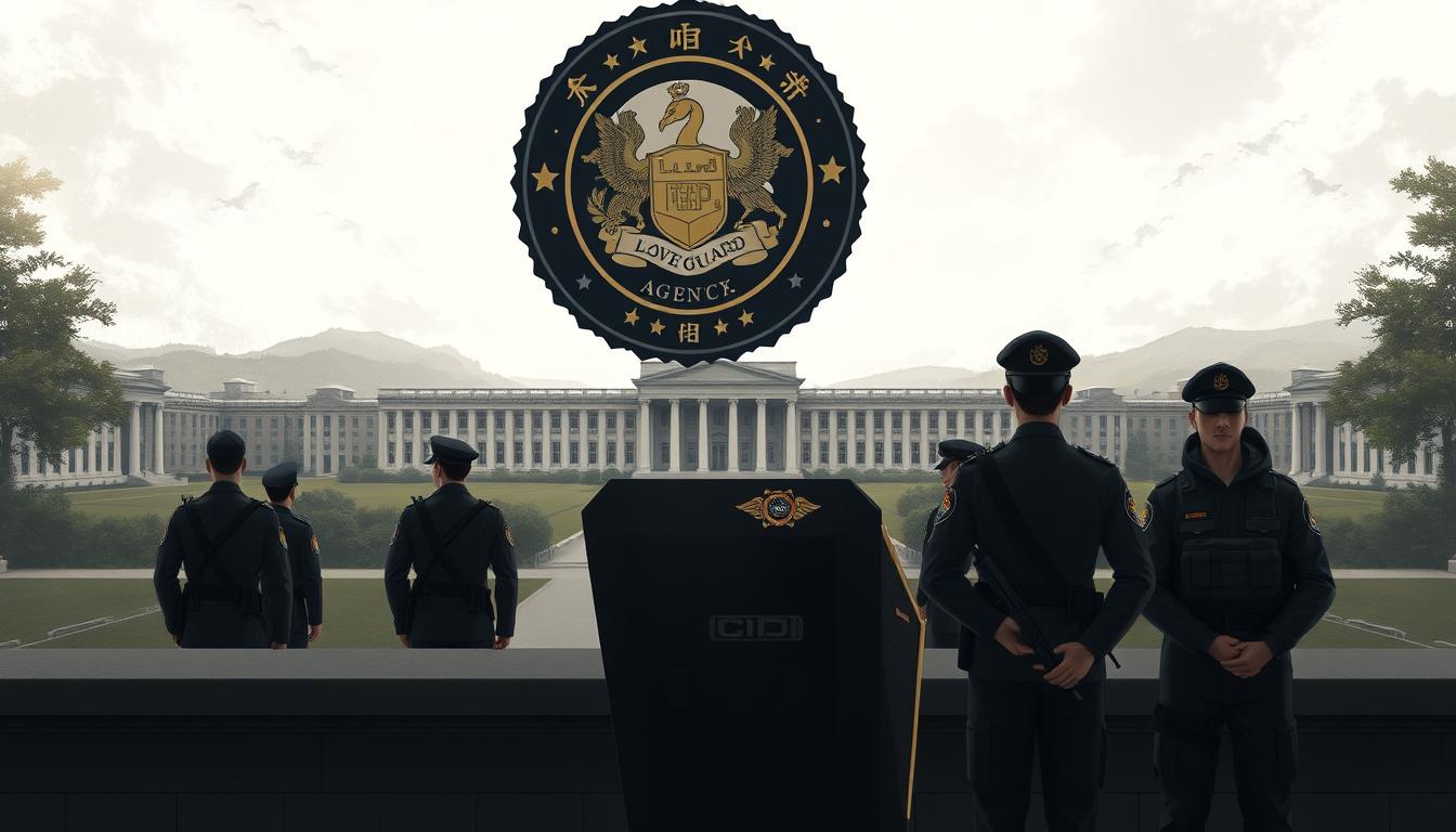 A high-resolution digital illustration of the "CID AP Home Guard Recruitment 2025" subject, featuring a prominent, official-looking seal or logo in the foreground, representing the government agency responsible for the recruitment process. In the middle ground, detailed depictions of the uniform, equipment, and insignia of the AP Home Guards, conveying a sense of professionalism and discipline. In the background, a panoramic view of a government building or campus, suggesting the institutional setting of the recruitment. The overall scene should be rendered in a muted, authoritative color palette, with dramatic lighting and shadows to create a sense of gravity and importance around the subject matter.
