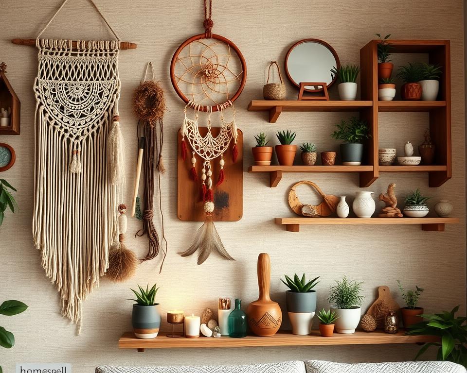 boho wall styling