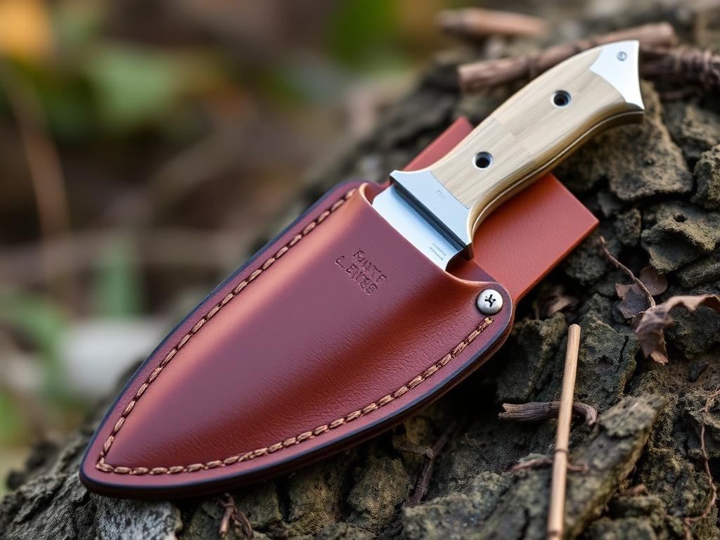 Hochwertige Lederscheide für ein Entfernungs Jagdmesser
