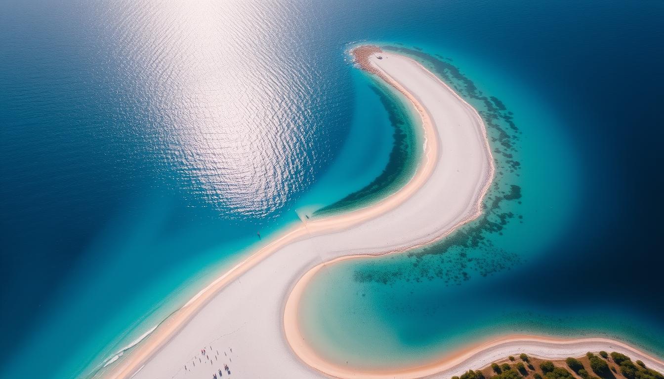 Der berühmte Strand Zlatni Rat auf der Insel Brač - Top 10 Urlaubziele Kroatien 2025