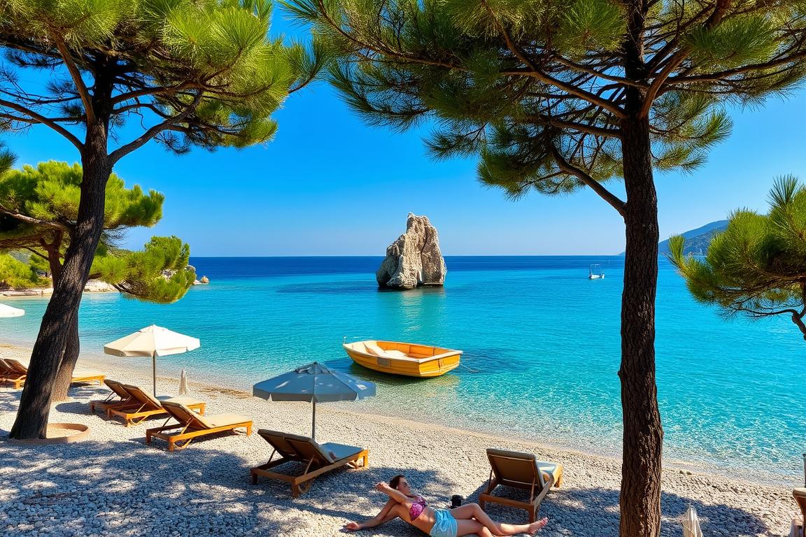Entspannung am Strand von Brela an der Makarska Riviera - Strandurlaub in Dalmatinien
