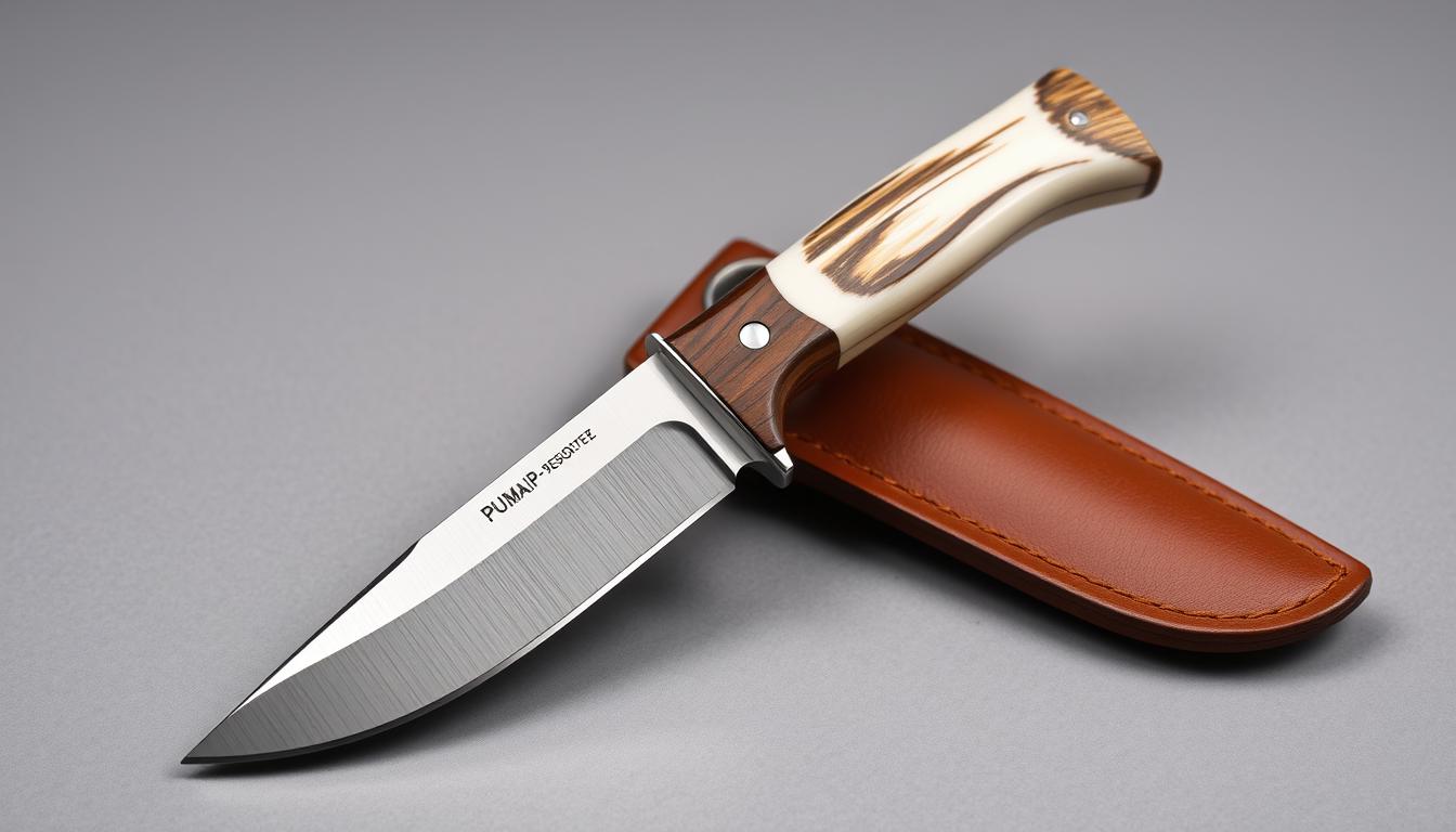 Puma IP Jagdmesser Red Deer mit Hirschhorngriff und Lederscheide