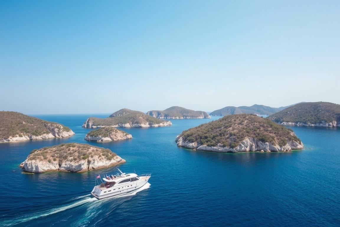 Bootstour durch die Kornati-Inseln mit ihren kargen Landschaften - Ausflug im Urlaub in Dalmatinien