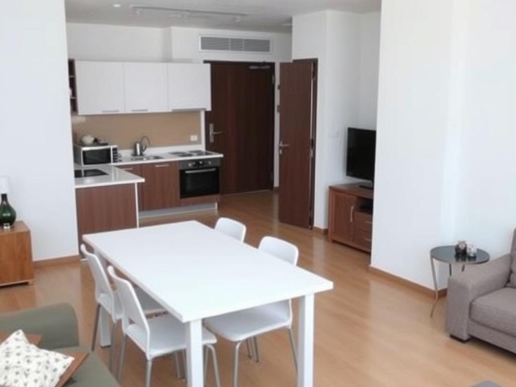 Vollausgestattete Monteurwohnung in Dresden mit Küche und Wohnbereich