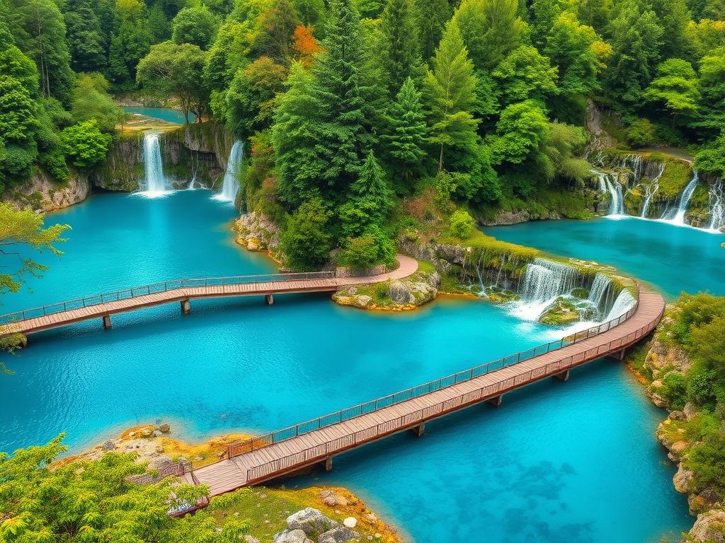Die türkisfarbenen Seen im Nationalpark Plitvicer Seen - Naturwunder für Urlaub in Dalmatinien