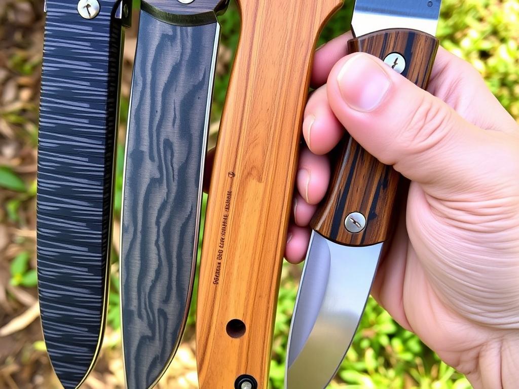 Verschiedene Griffmaterialien für Entfernungs Jagdmesser im Vergleich