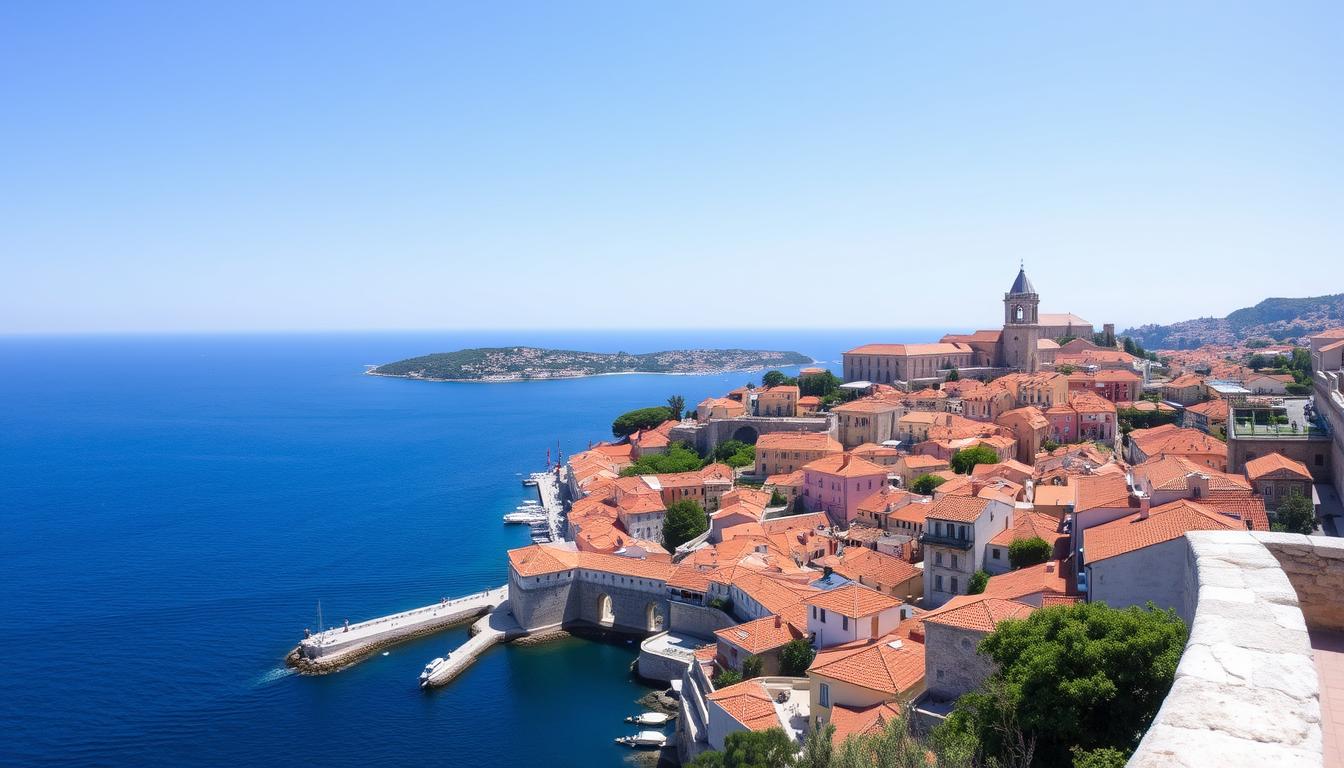 Panoramablick auf die Altstadt von Dubrovnik mit Stadtmauer und Adria im Hintergrund - Top 10 Urlaubziele Kroatien 2025